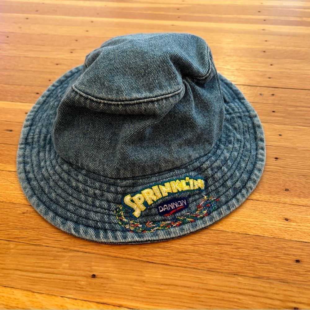 Dannon Yogurt Sprinklins Vintage 90s rare Denim Bucket Hat